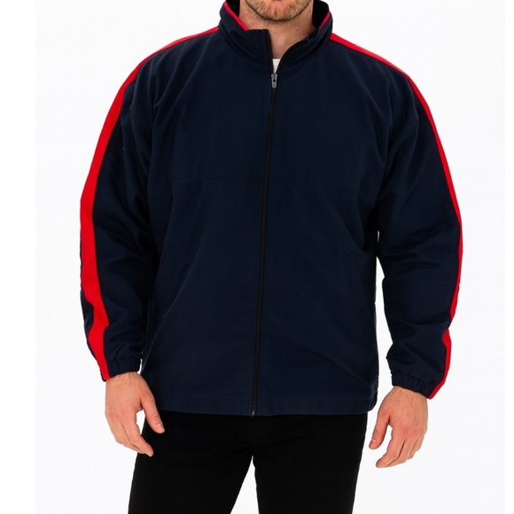 Cutter & Buck men’s windbreaker Zip up jacket SZ large Golf Navy & Red - Picture 1 of 9